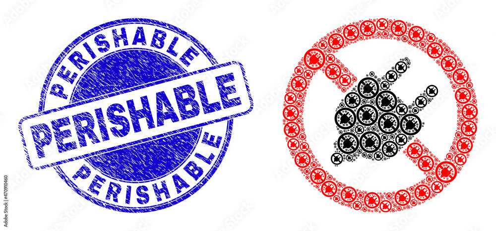 Vector forbid electrical plugin icon collage is done from repeating recursive forbid electrical plugin elements. Perishable rubber blue round seal. Vector forbid electrical plugin icon collage is done from repeating recursive forbid electrical plugin elements. Perishable rubber blue round seal.