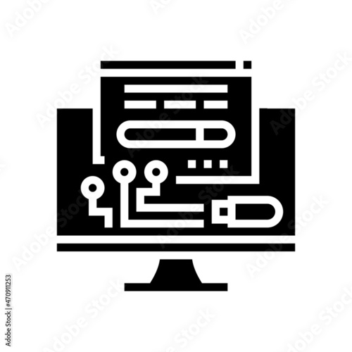 driver software glyph icon vector. driver software sign. isolated contour symbol black illustration