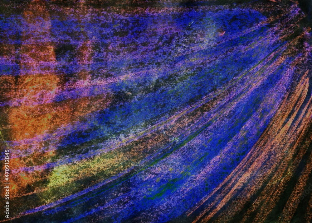 Abstract brown-blue-black background. Rough texture lines on a light background. Frame. Pastel drawing. Abstract brown-blue-black background. Rough texture lines on a light background. Frame. Pastel drawing.