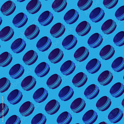 Macarons blue concept cookies vector pattern motive pastry