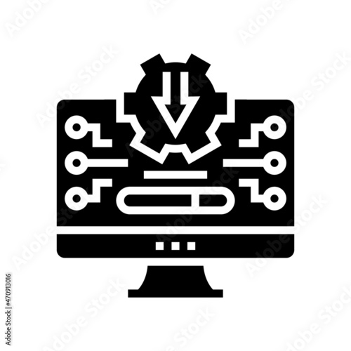 freeware download glyph icon vector. freeware download sign. isolated contour symbol black illustration