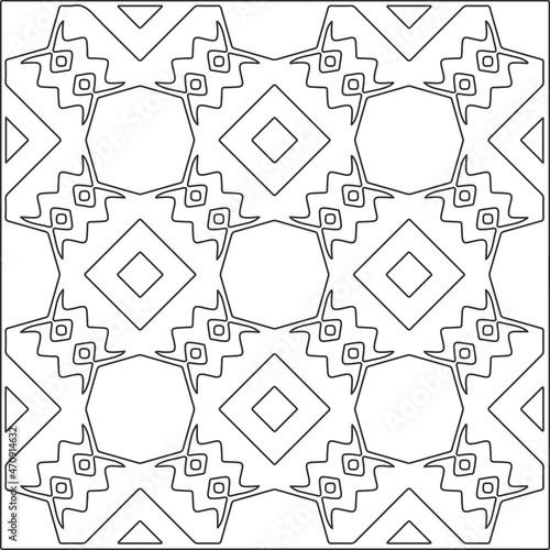 Vector pattern with symmetrical elements . Repeating geometric tiles from striped elements. black patterns.