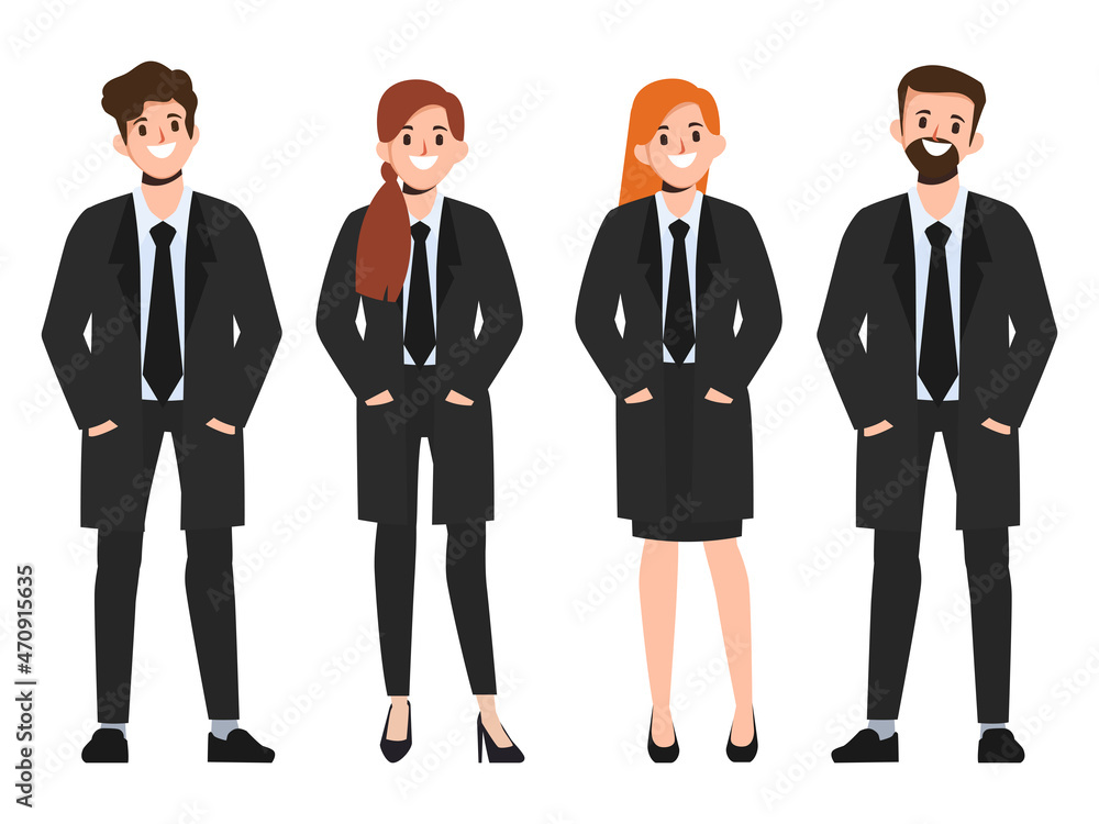 Business people teamwork in uniform black suit clothes. Business people teamwork in uniform black suit clothes.