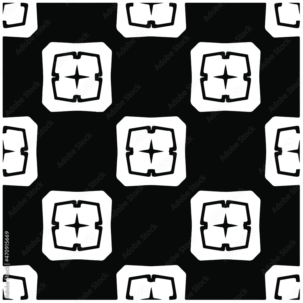 Seamless vector pattern in geometric ornamental style. Black  pattern.Design element for prints, backgrounds, template, web pages and textile pattern. Geometric art