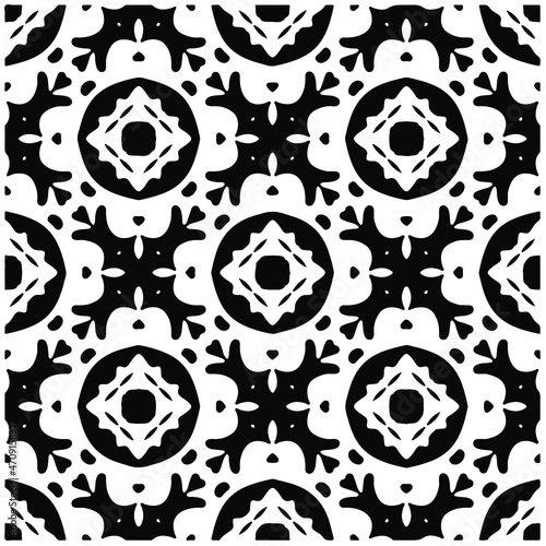 Seamless vector pattern in geometric ornamental style. Black pattern.Design element for prints, backgrounds, template, web pages and textile pattern. Geometric art