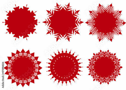 Set of christmas stickers. Vector illustration.