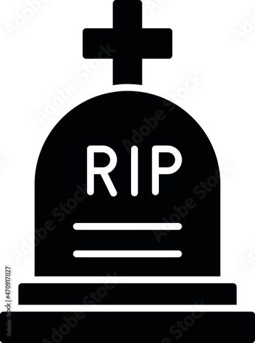 halloween icons grave and funeral