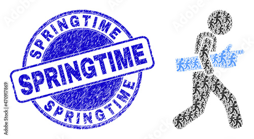 Vector index finger courier icon mosaic is created of randomized recursive index finger courier items. Springtime unclean blue round seal imitation. Recursion collage of index finger courier icon.