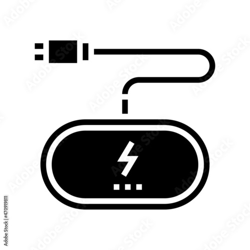 wireless charging pad glyph icon vector. wireless charging pad sign. isolated contour symbol black illustration