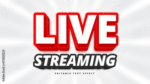 Editable 3d live streaming text effect
