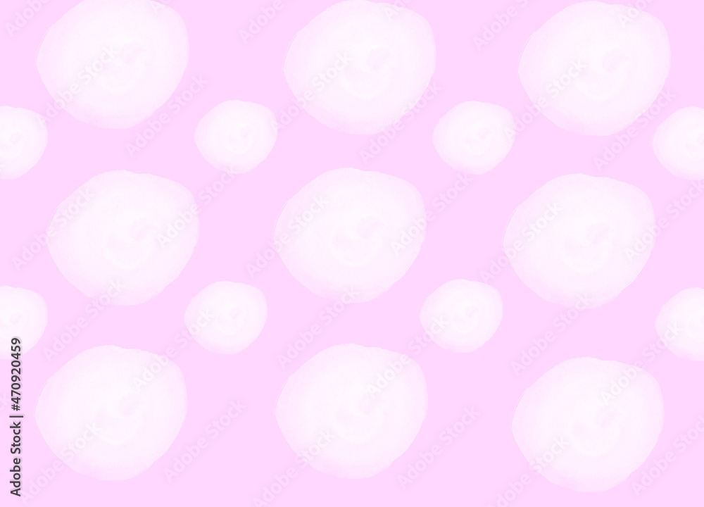 Pastel watercolor pattern with white brush strokes on pink background. Illustration.