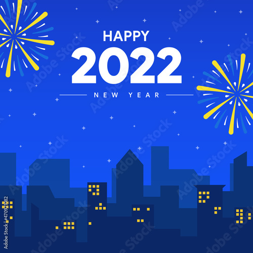 new year illustration background in flat design