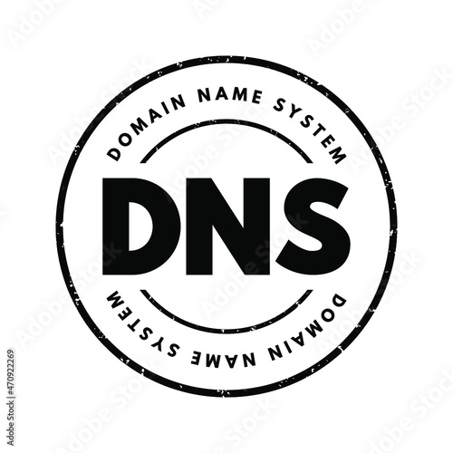 DNS - Domain Name System acronym, technology concept background