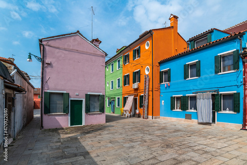 Fototapeta Naklejka Na Ścianę i Meble -  The magical colors of Burano and the Venice lagoon