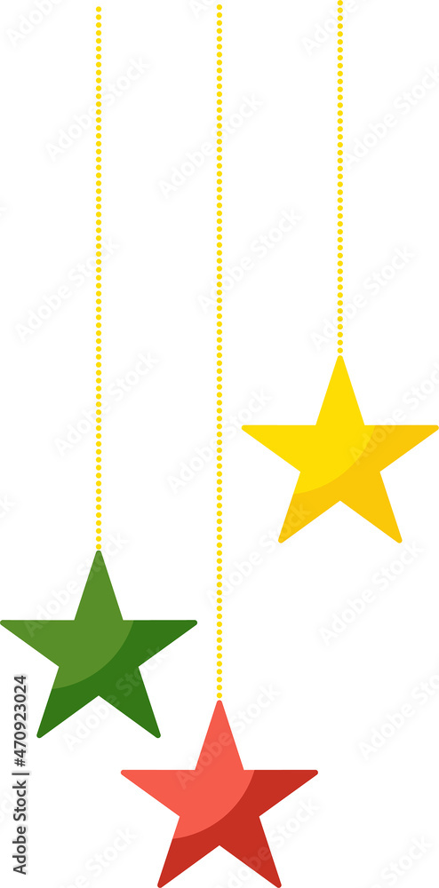 Fototapeta premium Garland with Christmas stars. Frame and border.