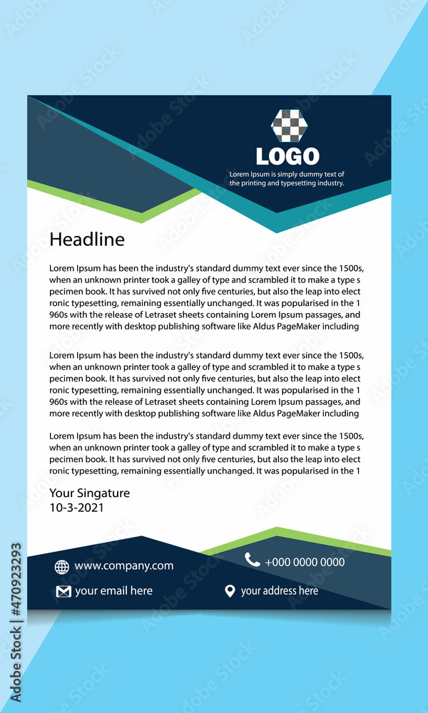 Obraz premium professional letterhead design template