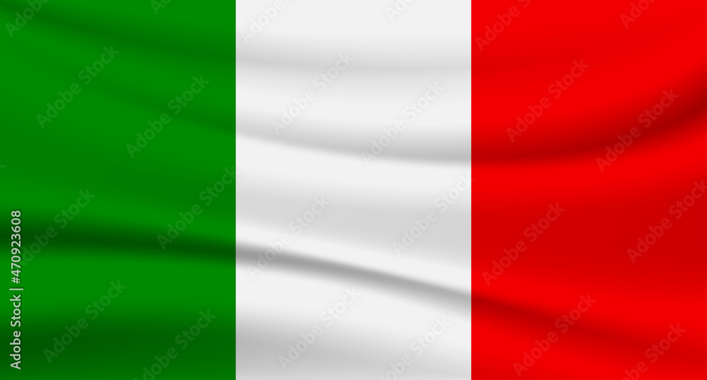 Flag of Italy silk - Vector