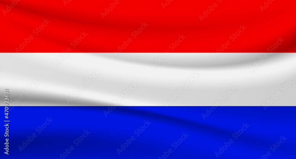 Naklejka premium Flag of Netherlands silk - Vector