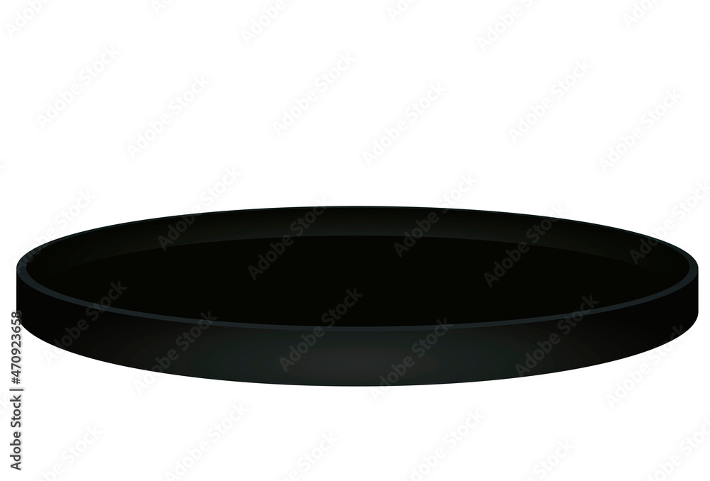 Black serving tray plate. vector Black serving tray plate. vector