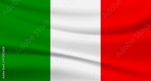 Flag of Italy silk - Vector