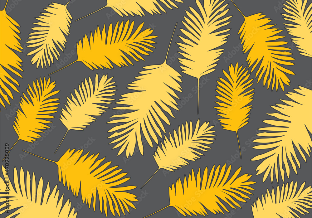 Minimalist background with simple yellow leaves pattern