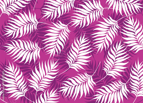 Minimalist purple background with simple leaves pattern