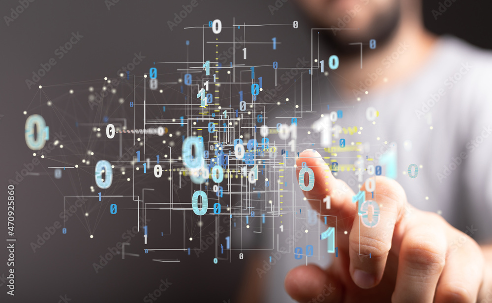 Technology background. Big data concept. Binary Technology background. Big data concept. Binary