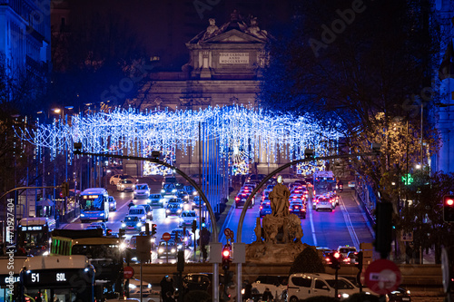 Christmas in the city of Madrid with lighting and typical decoration