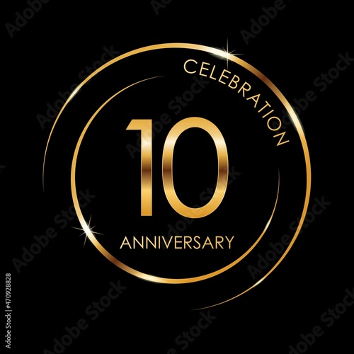 Template logo 10th Anniversary, Logo Vector Illustration, EPS 10