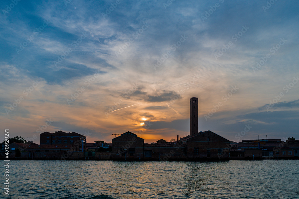 Sunset in the Venice Lagoon. magic