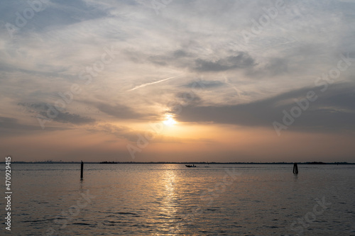 Sunset in the Venice Lagoon. magic