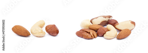  Mixed nuts isolated on white background