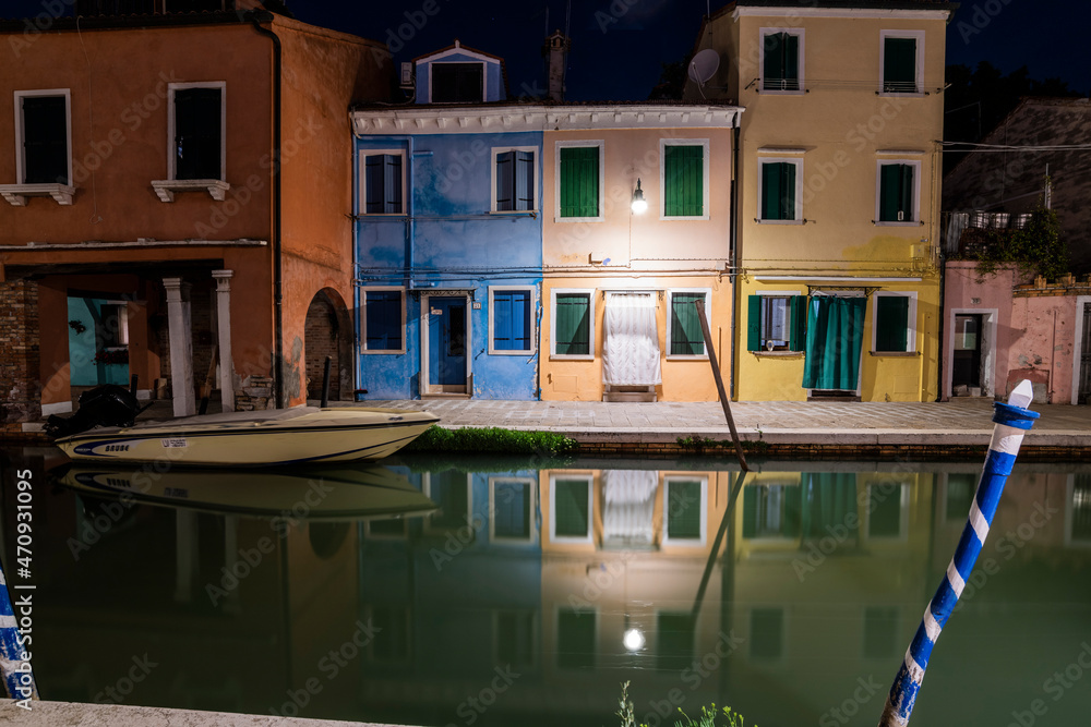 Night in Burano. Magic of Venice