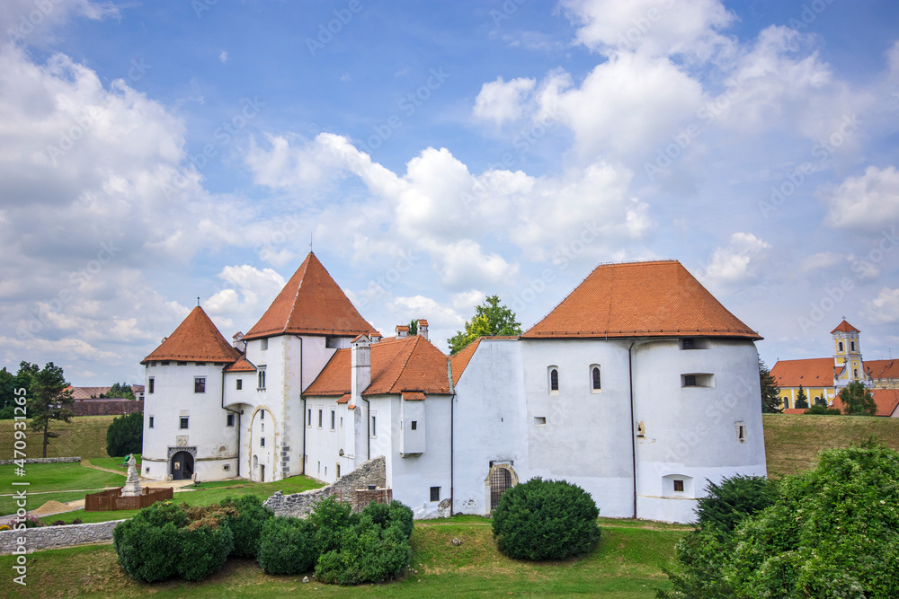 Varazdin Castle view with blue sky in Croatia Varazdin Castle view with blue sky in Croatia