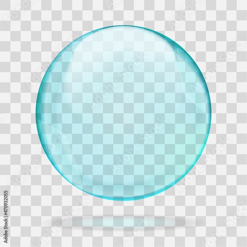 Blue translucent light sphere with glares and transparency