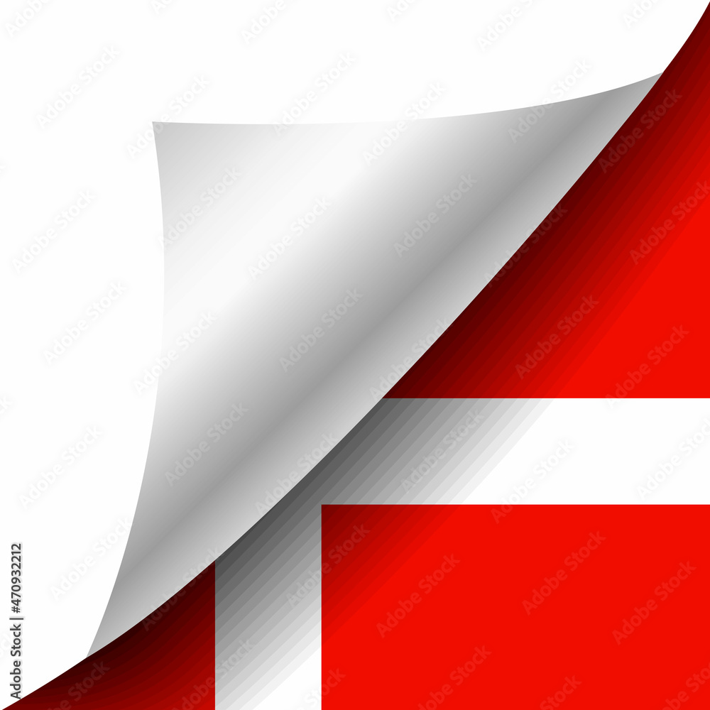 Hidden Denmark flag with curled corner Hidden Denmark flag with curled corner