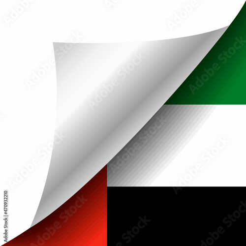 Hidden Arab Emirates flag with curled corner