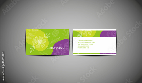 Business card design for florist company or flower shop