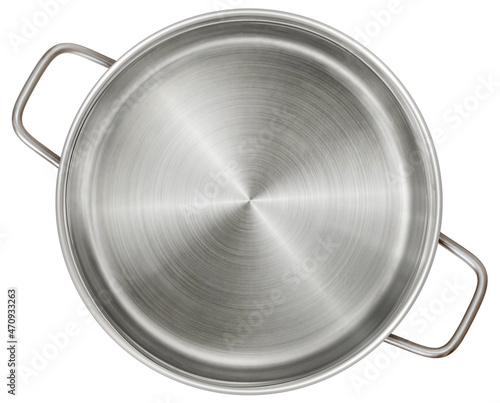 Steel Casserole Isolated on White Background