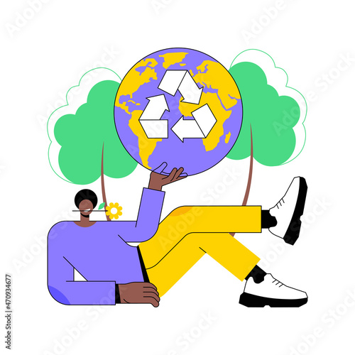 Reduce Reuse Recycle abstract concept vector illustration. Waste management, upcycling program, reduce consumption, reuse old goods, recycle materials, refuse buying new stuff abstract metaphor.