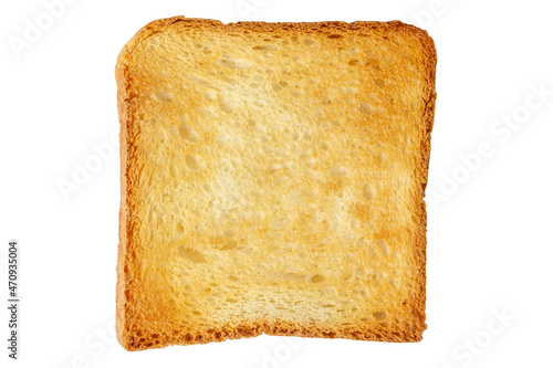 Bread toast on a white plate. Toasted bread. Isolate on white.