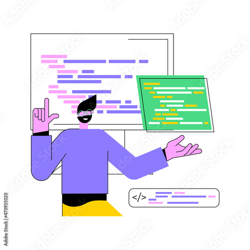 Data entry services abstract concept vector illustration. Database management service, data entry outsource company, remote professional operator, structured information abstract metaphor.