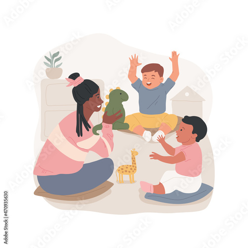 Express emotions isolated cartoon vector illustration. Baby express emotions through sounds, facial expressions and movements, social interaction, kindergarten, child care cartoon vector.