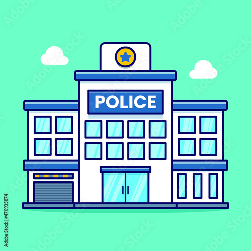 Police Station building landscape vector photo