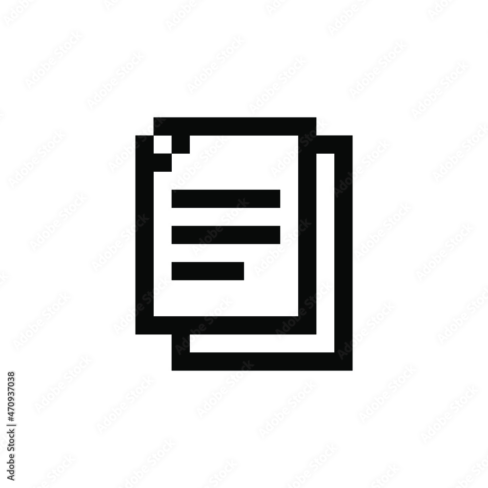 Paper icon pixel art. Draw a picture on a white background. Vector illustration. Paper icon pixel art. Draw a picture on a white background. Vector illustration.
