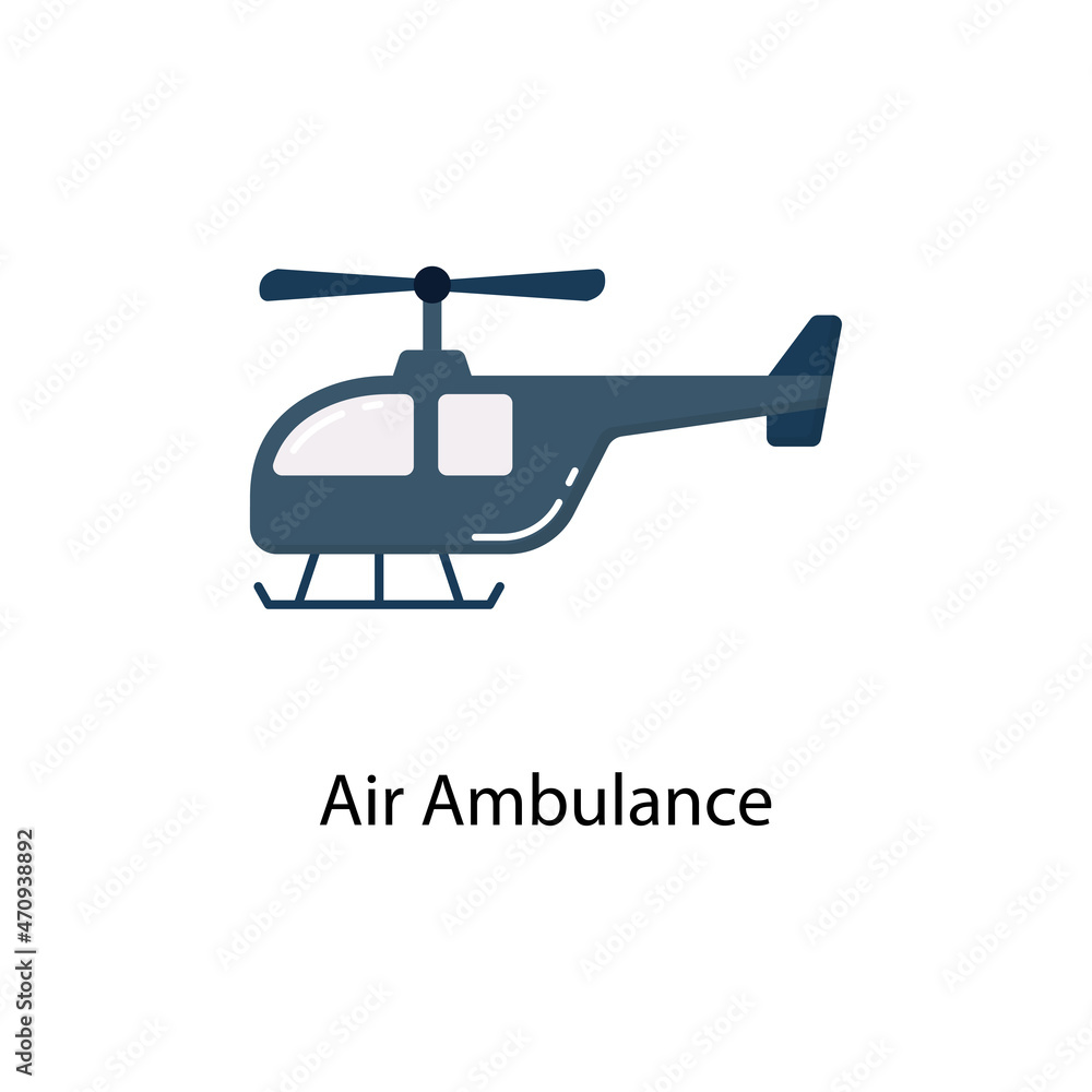 Air Ambulance Flat Icon. Pixel Perfect. For Mobile and Web. stock illustration Air Ambulance Flat Icon. Pixel Perfect. For Mobile and Web. stock illustration