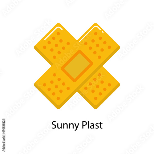 Sunny Plast Flat Icon. Pixel Perfect. For Mobile and Web. stock illustration