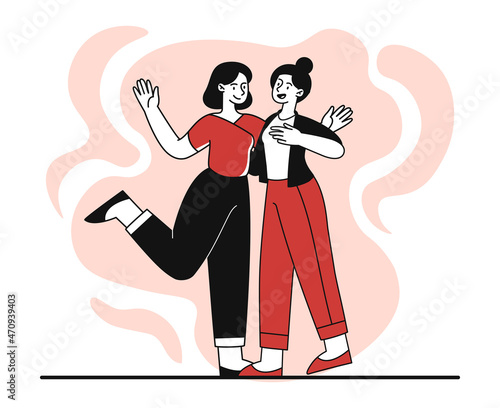 Friend hug concept
