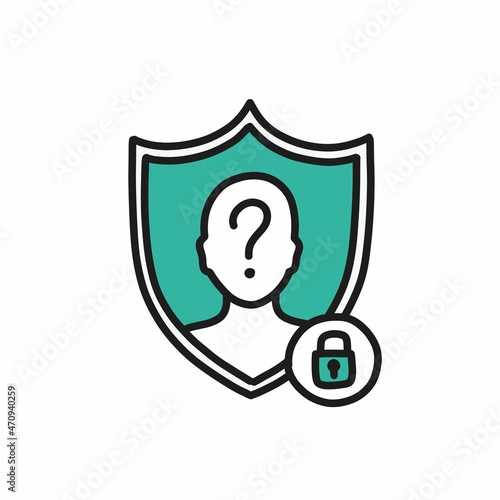confidentiality and anonymity doodle icon, vector color line illustration