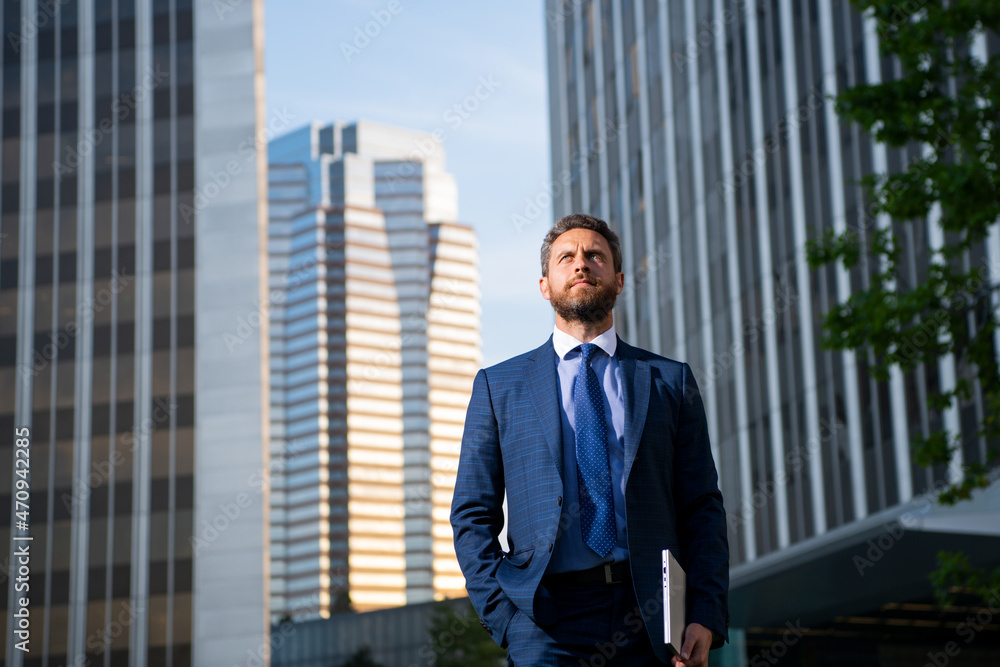 Businessman stand up and night city background. Businessman stand up and night city background.